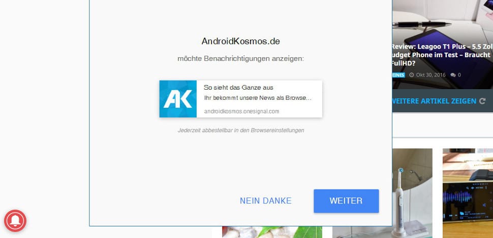 AndroidKosmos.de - Benachrichtigungen als Browser-Push einstellen 3