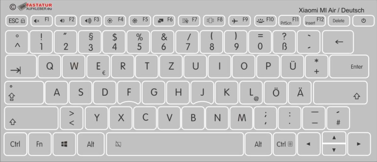 Xiaomi Mi Notebook Pro und Mi Air mit Tastaturaufkleber verwenden 4