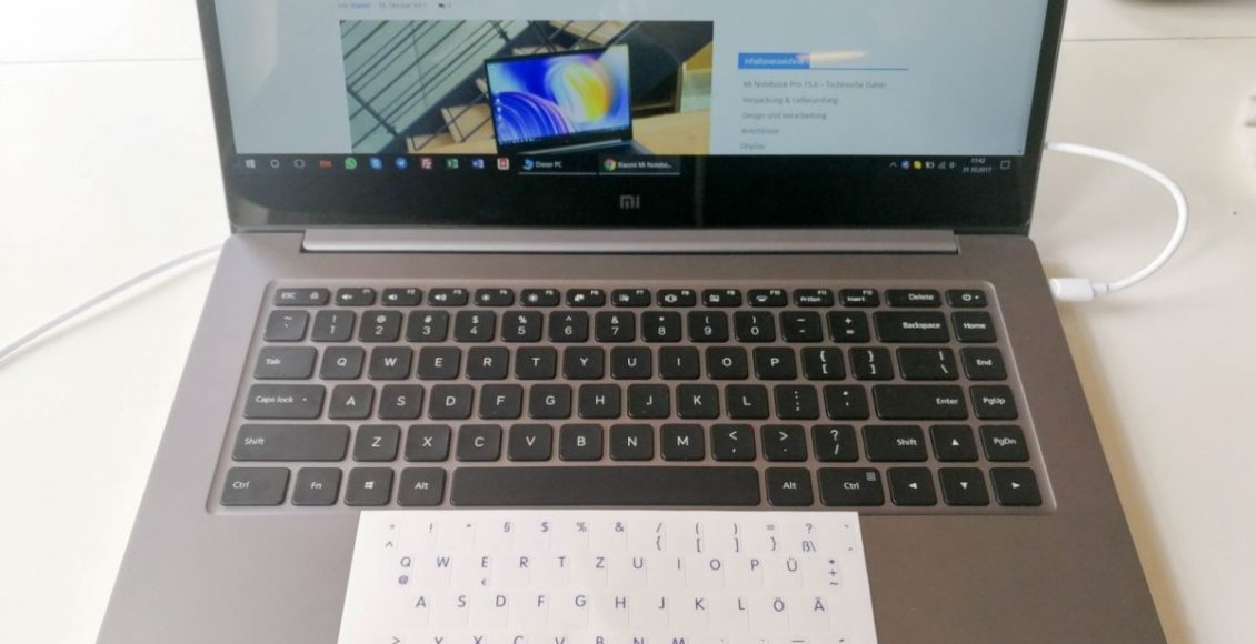 Xiaomi Mi Notebook Pro und Mi Air mit Tastaturaufkleber verwenden 1