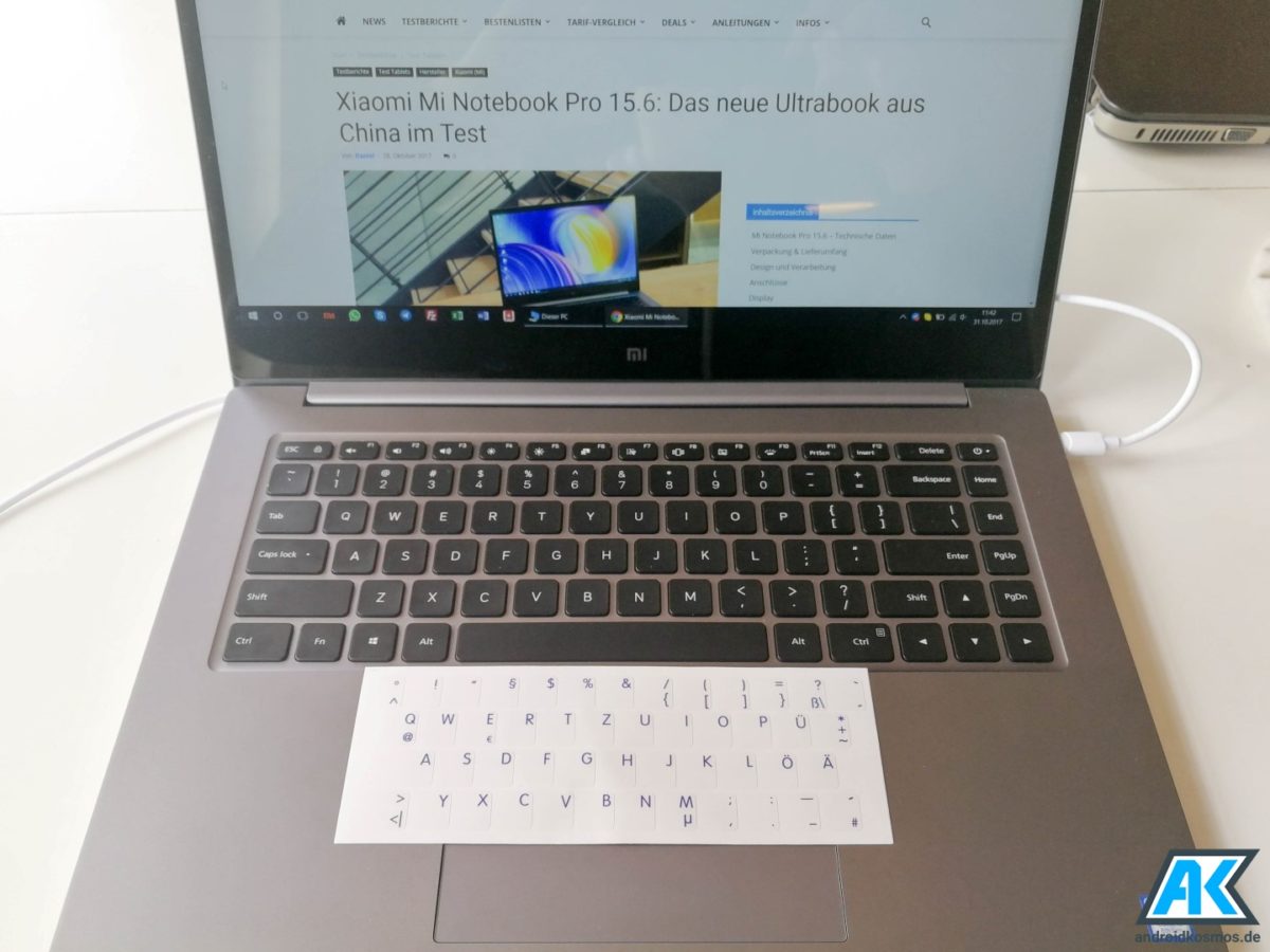 Xiaomi Mi Notebook Pro und Mi Air mit Tastaturaufkleber verwenden 1