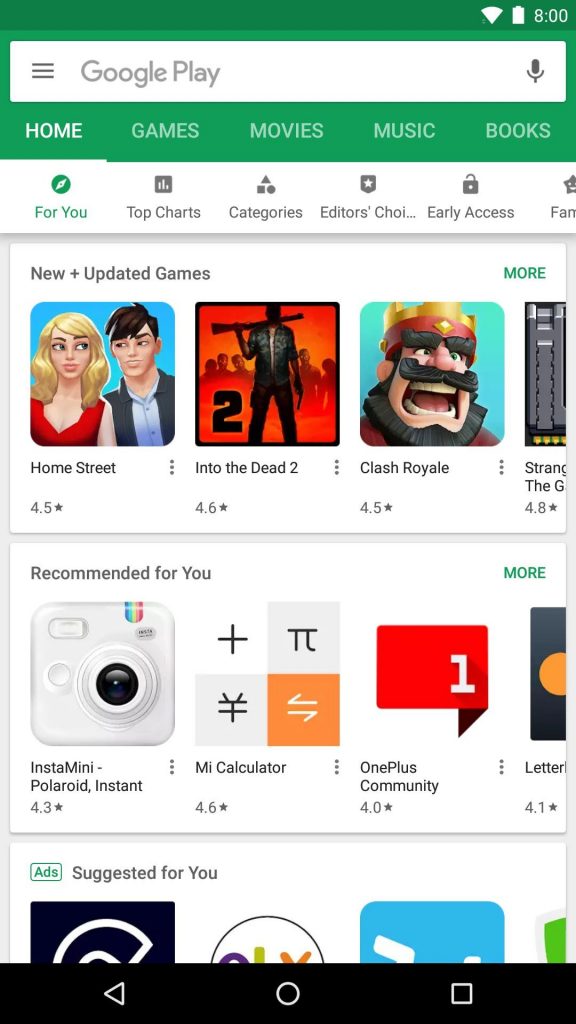 Unübersichtliche neue Navigation im Google Play Store 2